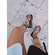 BeBeQ Jagger Siyah Ipli Kadin Sandalet