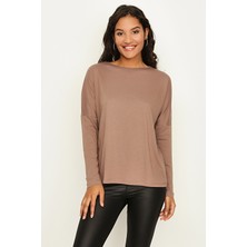 Select Moda Kadın Siyah Bisiklet Yaka Rahat Kesim Basic Body