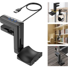 Dolity Kulaklık Standı W / USB Kablosu Masanın Altında Montaj Braketi Standı (Yurt Dışından)