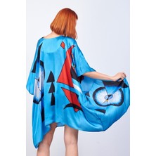 Nomads Felt Kimono Ipek Mavi Kaftan Pareo Kandinsky