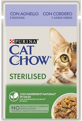 Cat Chow Kuzu Etli Kısırlaştırılmış Yaş Kedi Maması 26X85 gr