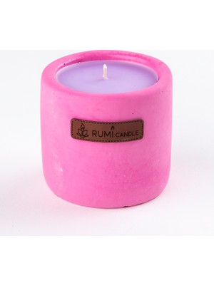 Rumi Candle Kokulu Mum Renkli Mum Beton Saksıda Mum Fuşya