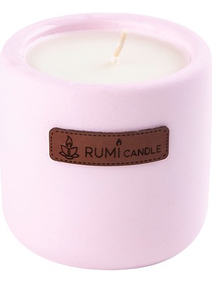 Rumi Candle Kokulu Mum Renkli Mum Beton Saksıda Mum Toz Pembe