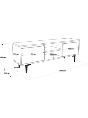 Robin Home Linda Tv Ünitesi Tv Sehpası Kapaklı 140CM Kahve-Antrasit Ln1-Ca