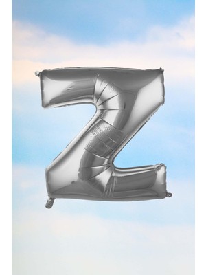 Pekshop Z Harfi Gümüş Folyo Balon 100 cm 40 Inç 1 Metre Silver