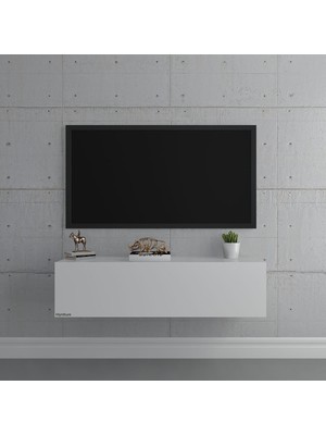 Myniture Duvara Monte Tv Sehpası Beyaz S6107-1