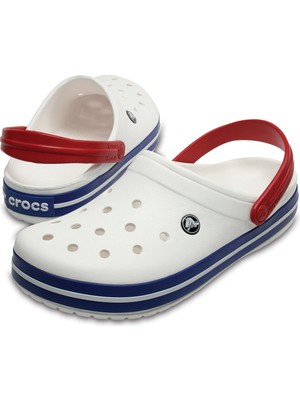 Crocs Erkekler İçin Crocband Beyaz/Mavi Jean Günlük Terlik Hafif Croslite Malzeme