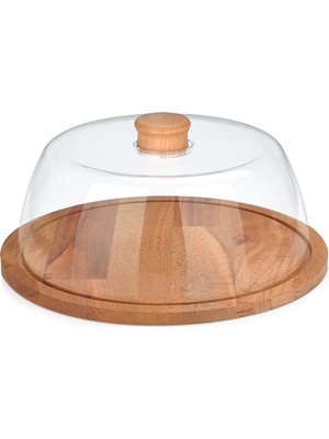 WLLN Swan Kek Fanusu 24 cm Şeffaf Küçük boy