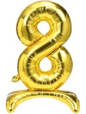 Bal10 Dünyası 8 Yaş Gold Renkli Ayaklı Folyo Balon Rakam 32 Inç 80 cm