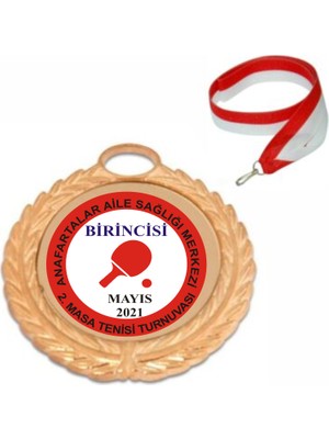 Yüksel Kişiye Özel Isim Baskılı Masa Tenisi Turnuvası Altın Renkli  Madalya