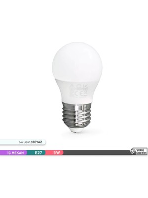 Ack LED Top Ampul 6500K Beyaz Işık 220V 5W E27