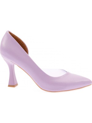 DGN 0653-22Y Kadın Sıvrı Burun Parmak Dekoltelı Yanı Transparan Uzun Topuklu Ayakkabı