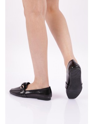 DGN PM255-K1119-1-22Y Kadın Burgu Aksesuarlı Loafer Ayakkabı