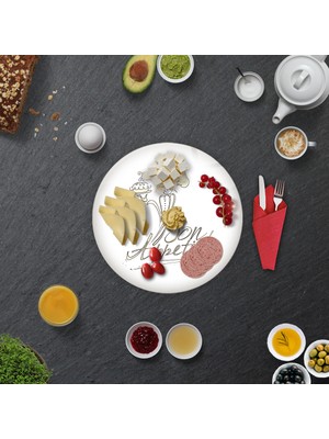 Decorita 2'li Takım | Cam Tabak - Kahvaltı Tabağı - Pasta Tabağı | Bon Appetit -Şef | Çap 32cm