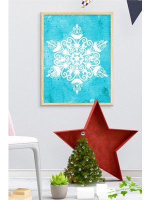 Özcanlar Çerçeve Çerçeveli Ahşap Çerçeve Yılbaşı Noel Tekli Tablo Çerçeveler Dekorasyon Ev Dekoru ÖZC-347