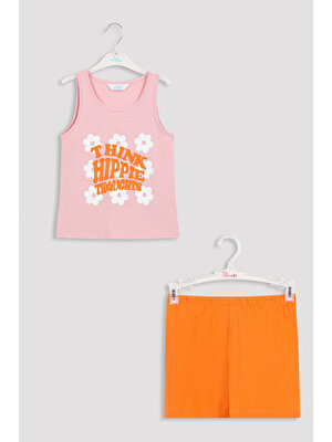 Penti Çok Renkli Kız Çocuk Think Hippie 4lü Pijama Takımı