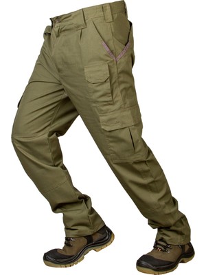 CosyWolf Erkek Haki Ripstop Polarlı Tactical Pantolon