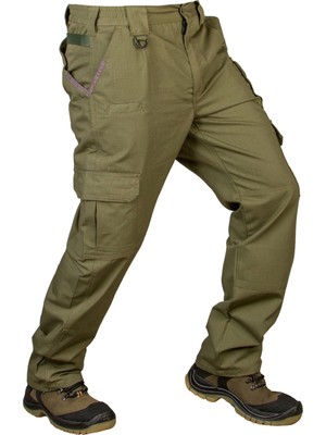 CosyWolf Erkek Haki Ripstop Polarlı Tactical Pantolon