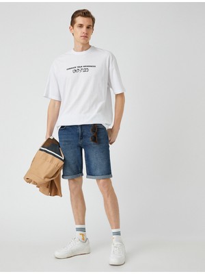 Koton Katlamalı Paça Kot Şort