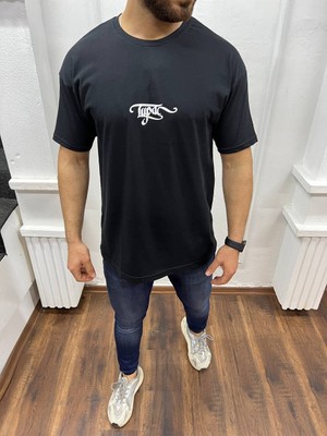 Yonez Moda Erkek Siyah Tupac Baskılı Oversıze