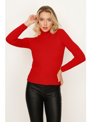 Select Moda Kadın Ekru Balıkçı Yaka Triko