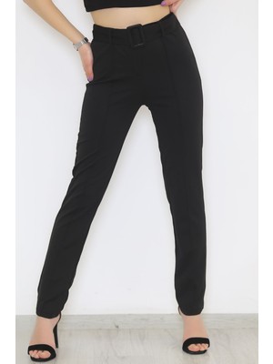New Fashion Kemerli Pantolon Siyah - 20149.101.