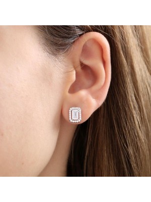 Mia Vento Pırlanta Montür Işıltılı Sade Güzellik Gümüş Küpe