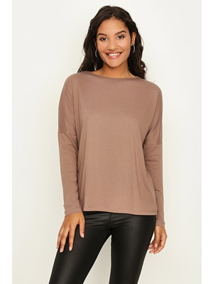 Select Moda Kadın Siyah Bisiklet Yaka Rahat Kesim Basic Body