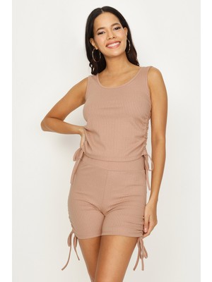 Select Moda Kadın Nude Alt Üst Takım Set 2'li