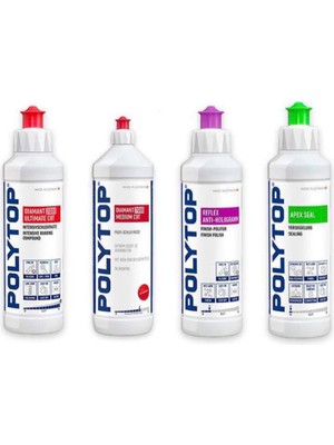 Polytop 2000 Agresif Pasta 5000 Ince Pasta Reflex Hare ve Apex Boya Koruma Seti 250 ml