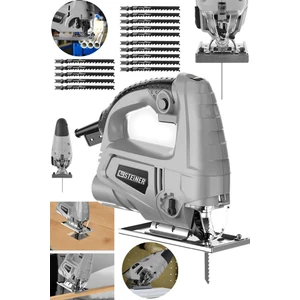 Alman 4000 W Sjs Metal Şanzıman 6 Kademe Devirli Bakır Sargılı Dekupaj Testere Makinesi + 15 Uç