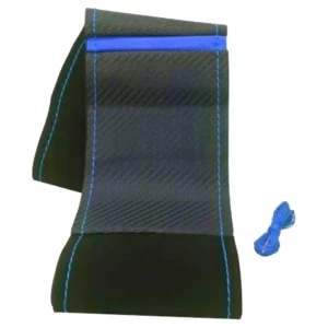 Gürler Oto Kılıf ve Aksesuar Peugeot 301 Dikme Direksiyon Kılıfı Carbon-Alkantra Mavi Yüzüklü