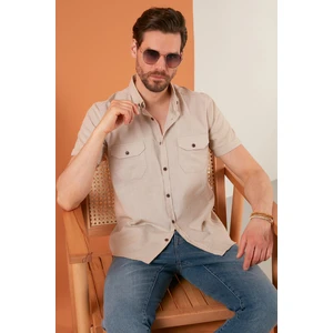 Düğmeli Yaka % 100 Pamuk Gömlek Erkek Gömlek CF21S111153