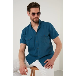Düğmeli Yaka % 100 Pamuk Slim Fit Cepli Gömlek Erkek GÖMLEK CF21S111153