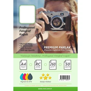 Rapunzel Parlak Fotoğraf Kağıdı 260gsm 50yp A4