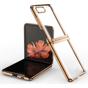 Samsung Galaxy Z Flip Kılıf Metal Görünümlü Ultra Ince Katlanabilen Crieff Case