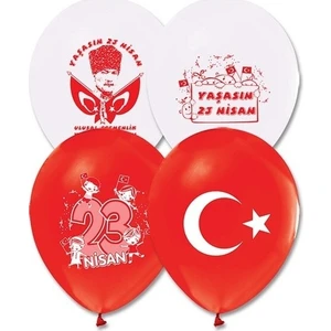My Party Ready 
23 Nisan-Atatürk-Türk Bayrağı Baskılı Balon Kırmızı 10 Adet