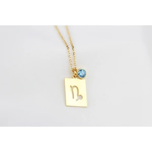 Kişiye Özel Doğum Taşlı Oğlak Burcu Gümüş Kolye