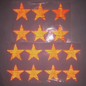 6'lı Bagaj Yıldız Reflektörlü  Işıldak Yapıştırma Kırmızı Renk