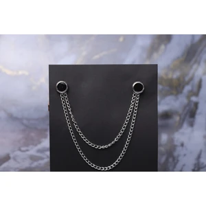 Ars Magic Box Silver Gümüş Zincirli Ceket Yaka Iğnesi