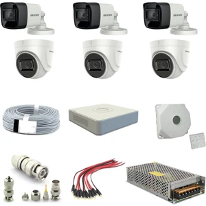 Hıkvısıon Kamera 2mp 1080P 6 Adet Fullhd Güvenlik Kamera Seti