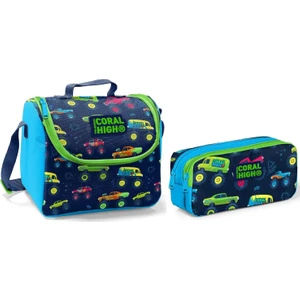 Coral High Beslenme Çantası ve Kalemlik Takım - Lacivert - Off Road - Erkek Çocuk