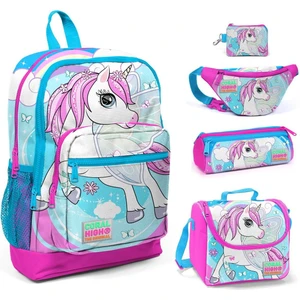 Coral High Mavi Unicorn Baskılı 5'li Ilkokul Çanta Seti