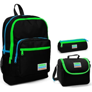 Coral High Siyah Erkek Çocuk 3'lü Ilkokul Çanta Seti