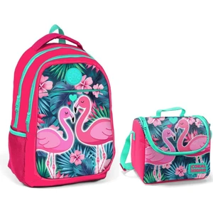Coral High Kız Çocuk Pembe Flamingo Okul Sırt Çantası ve Beslenme Çantası