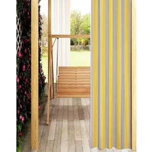 Sarı Gri Çizgili Balkon Perdesi