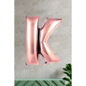 K Harfi Rose Gold Folyo Balon 100 cm 40 Inç 1 Metre Baş Harf Balon