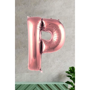 P Harfi Rose Gold Folyo Balon 100 cm 40 Inç 1 Metre Baş Harf Balon