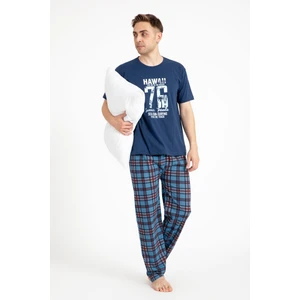 Erkek Baskılı Pijama Takımı Kısa Kollu Tampap 2170-K