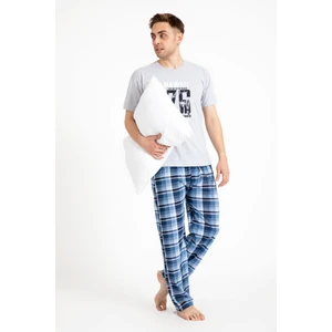 Erkek Baskılı Pijama Takımı Kısa Kollu Tampap 2170-K